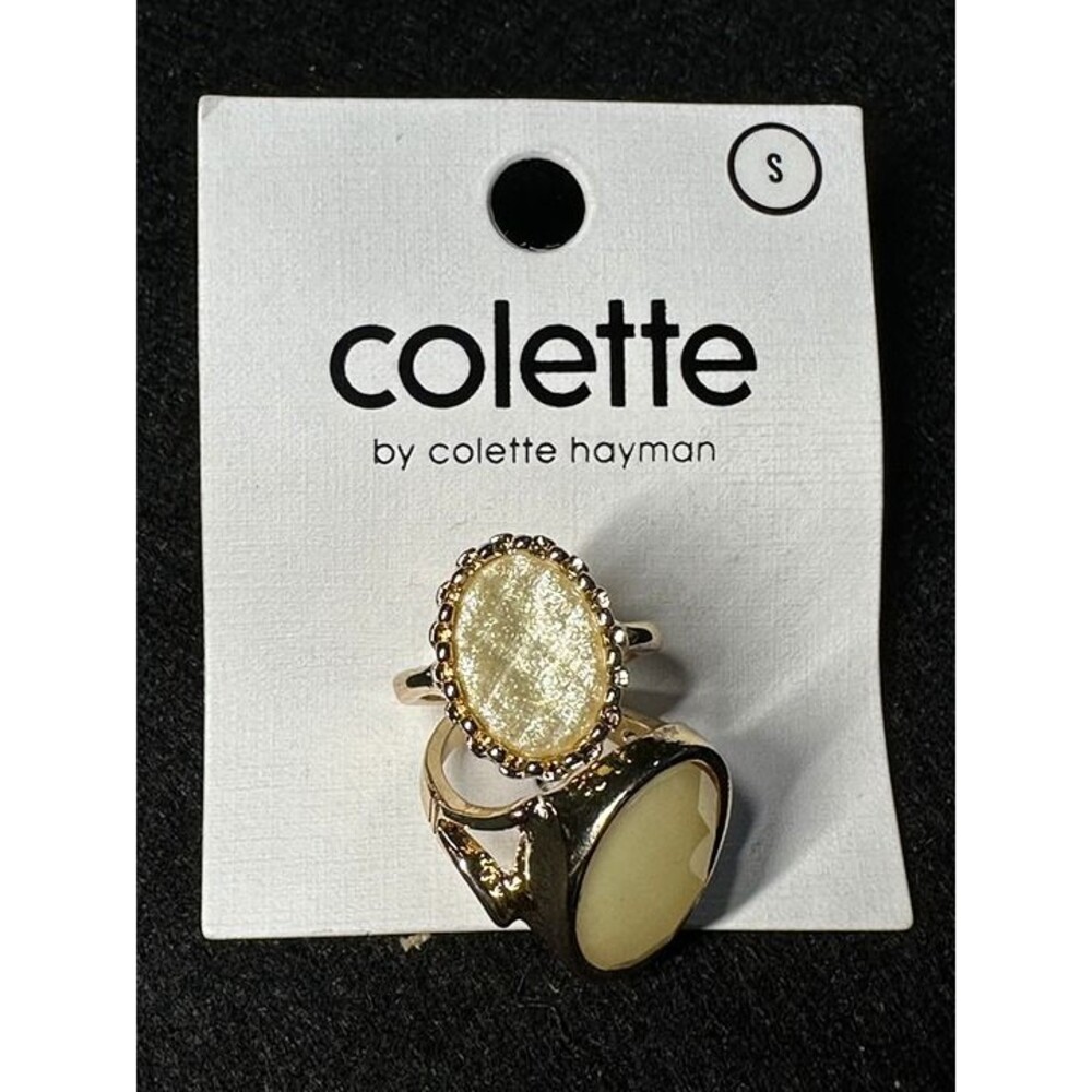 colette hayman gold tone yellow cabochon statement cocktail ring nwt new